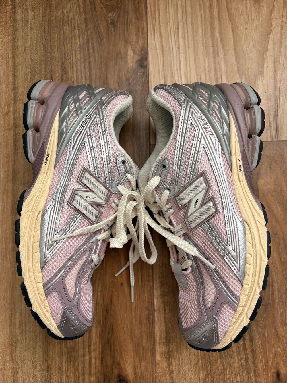 New Balance Women's Pink and Cream Running Shoes